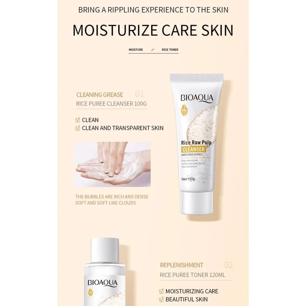 Rice Skin Rejuvenation Skincare Set with Eye Cream